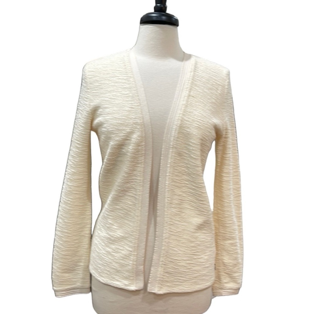 Scotch & Soda Boucle Knit Open Front Cardigan Cream SZ S